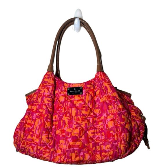 Kate Spade Bright Print Newbury Park Puffy Quilted Stevie Baby Bag - Picture 3 of 8